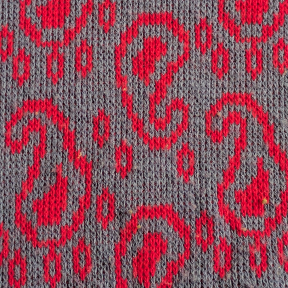 Red Paisley Knit Sweater